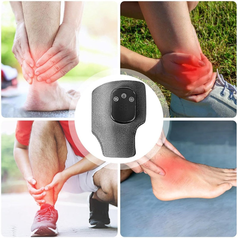 Grey EMS Heated Foot Massager Electric Ankle & Foot Therapy for Circulation Pain Relief Rechargeable
