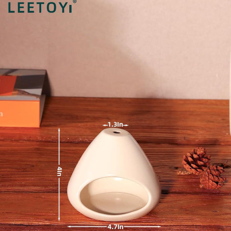 White Ceramic Incense Burner Palo Santo Holder for Meditation Yoga Energy Cleansing