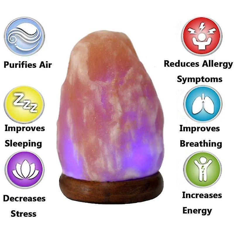 Color Changing USB Himalayan Salt Lamp Crystal with Warm White LED Night Light