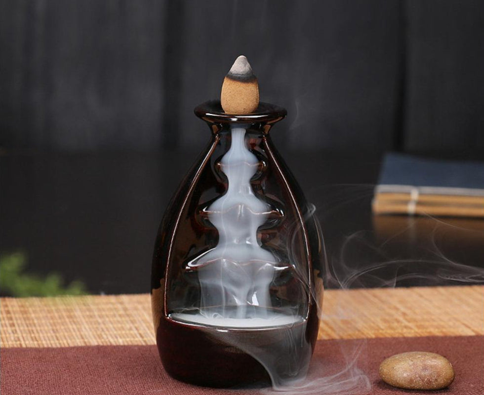 Ceramic Waterfall Backflow Incense Burners Holder Censer Diffuser Home Decor-2#