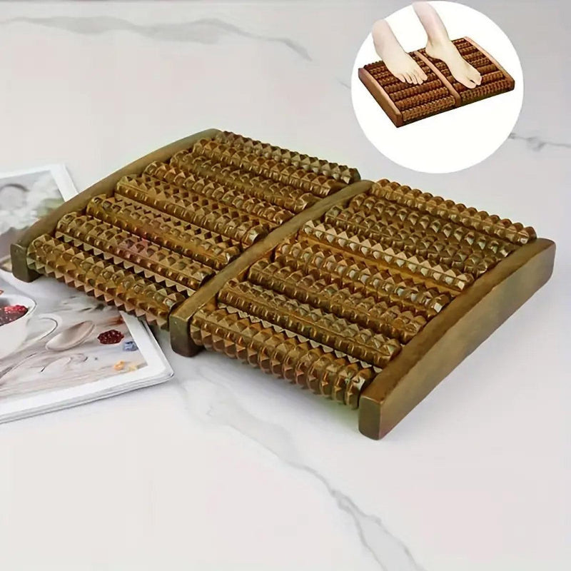 Wooden Foot Massager Roller Acupressure Reflexology for Foot Pain & Plantar Fasciitis Relief