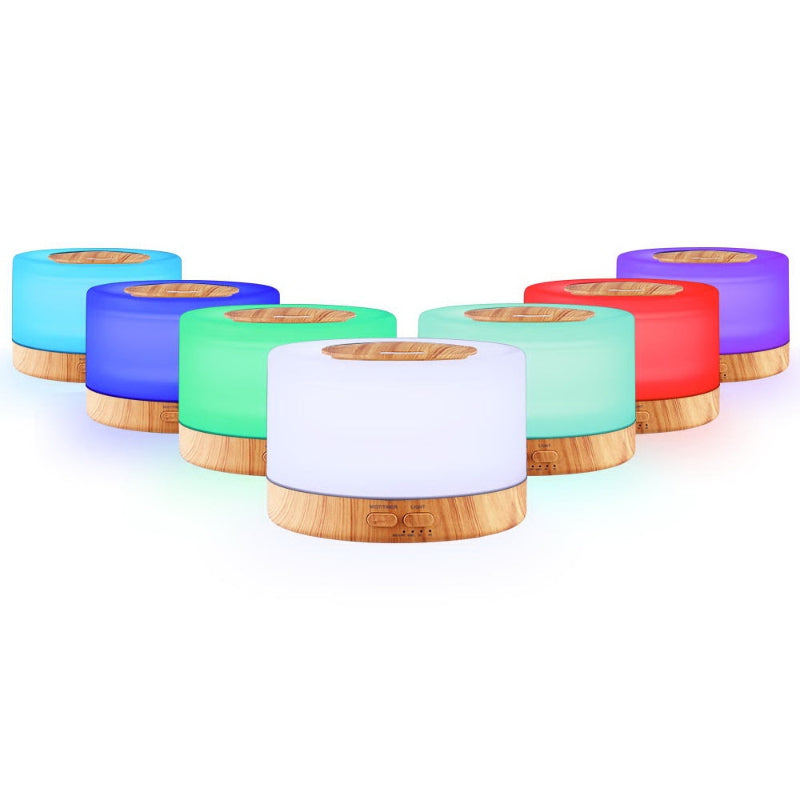 Ultrasonic Aroma Diffuser – Light Wood Aromatherapy Humidifier with LED & Remote