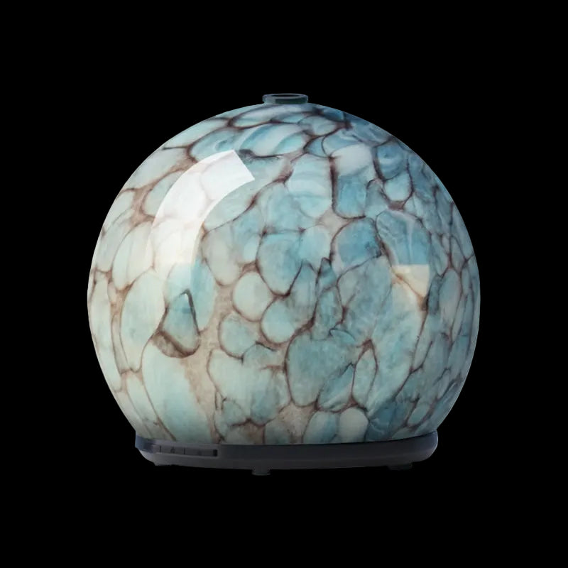 Ultrasonic Glass Aroma Diffuser 240ml with 7‑Colour LED and Timer