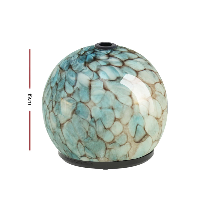 Ultrasonic Glass Aroma Diffuser 240ml with 7‑Colour LED and Timer