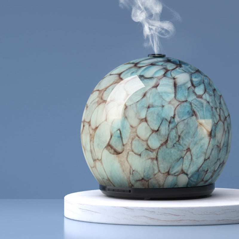 Ultrasonic Glass Aroma Diffuser 240ml with 7‑Colour LED and Timer