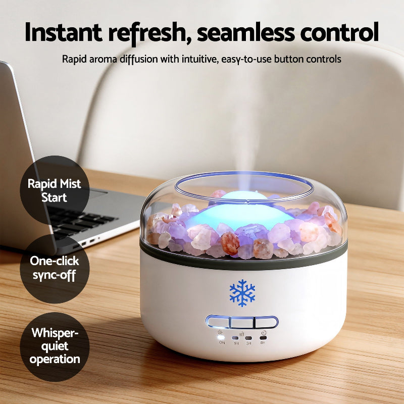 Salt Rock Aroma Diffuser 150ml Humidifier Purifier with LED Colours