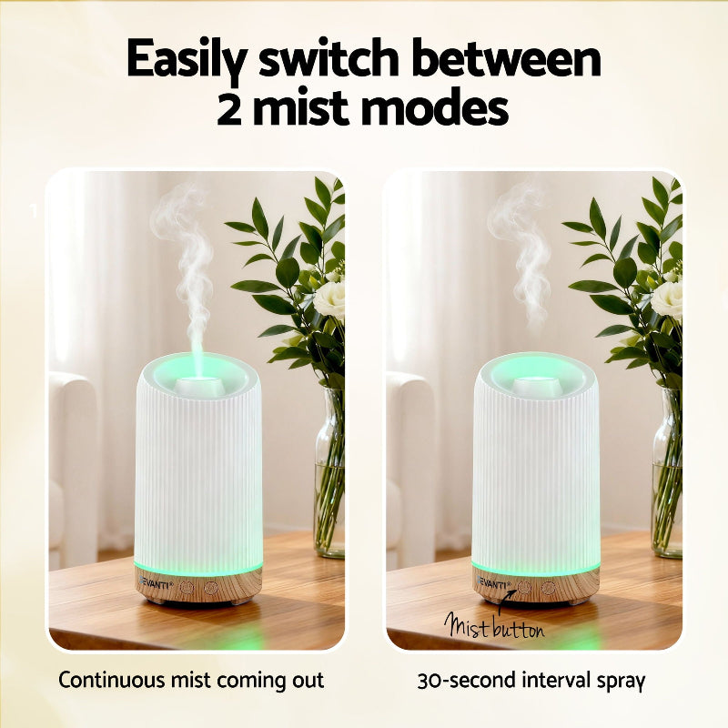 Ultrasonic Aroma Diffuser 200ml with Mist Modes and LED Lighting