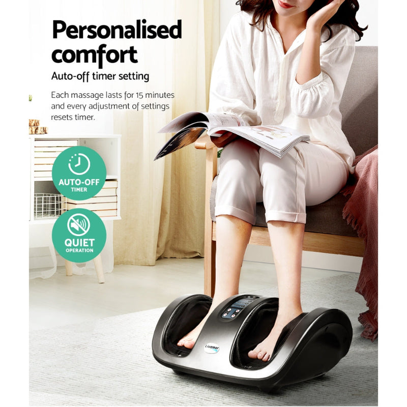 Grey Foot Massager Shiatsu Electric Roller Kneading Foot & Leg Massager Pain Relief