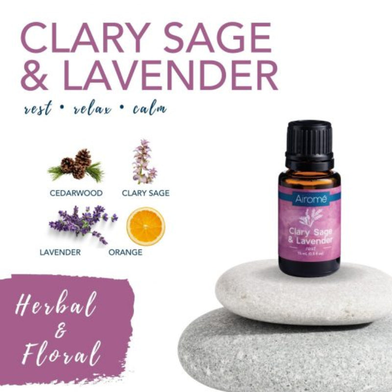 Clary Sage Lavender Essential Oil Blend for Sleep, Calm and Relaxation