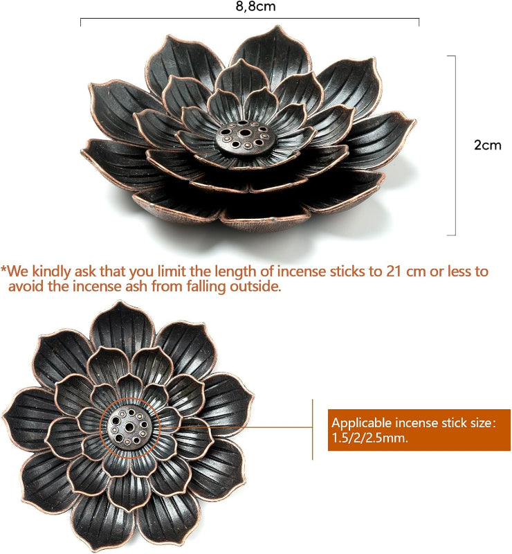 Aromatherapy Incense Holder Zinc Alloy Multi Hole Burner for Home Yoga Meditation