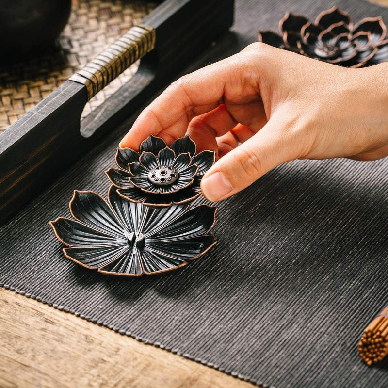 Aromatherapy Incense Holder Zinc Alloy Multi Hole Burner for Home Yoga Meditation