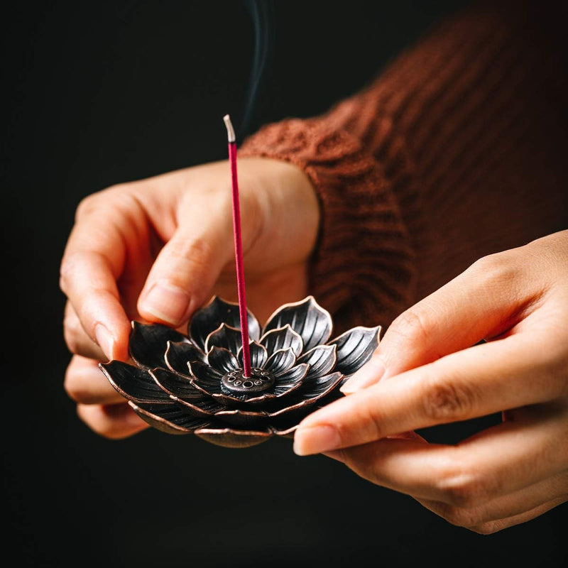Aromatherapy Incense Holder Zinc Alloy Multi Hole Burner for Home Yoga Meditation