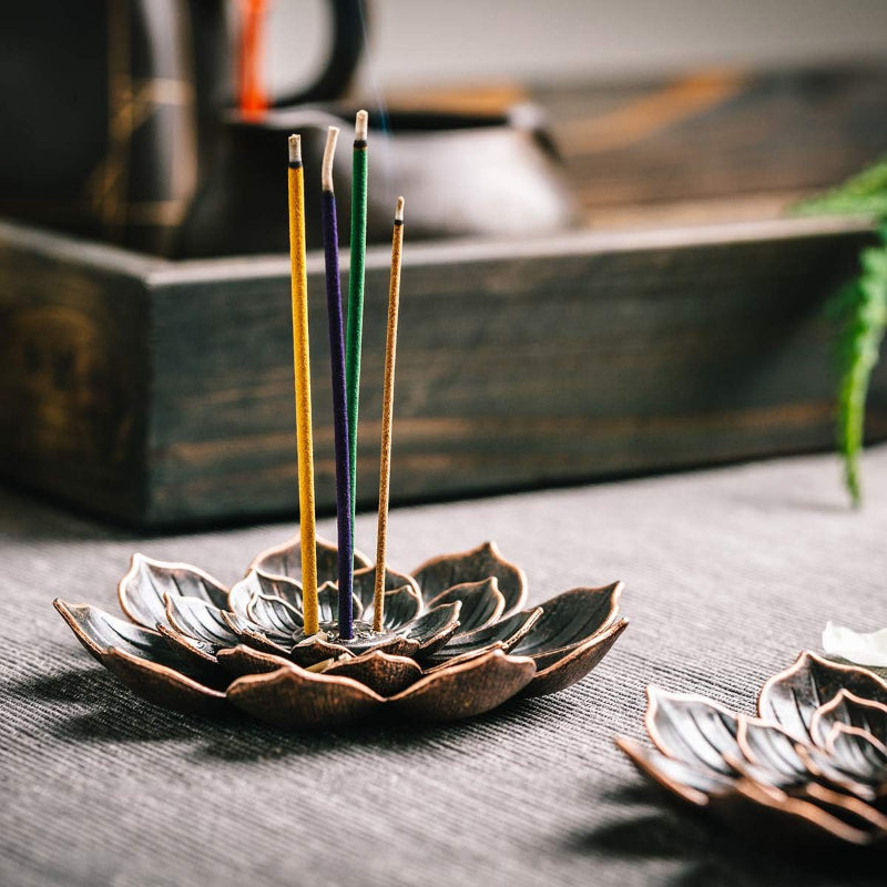 Aromatherapy Incense Holder Zinc Alloy Multi Hole Burner for Home Yoga Meditation