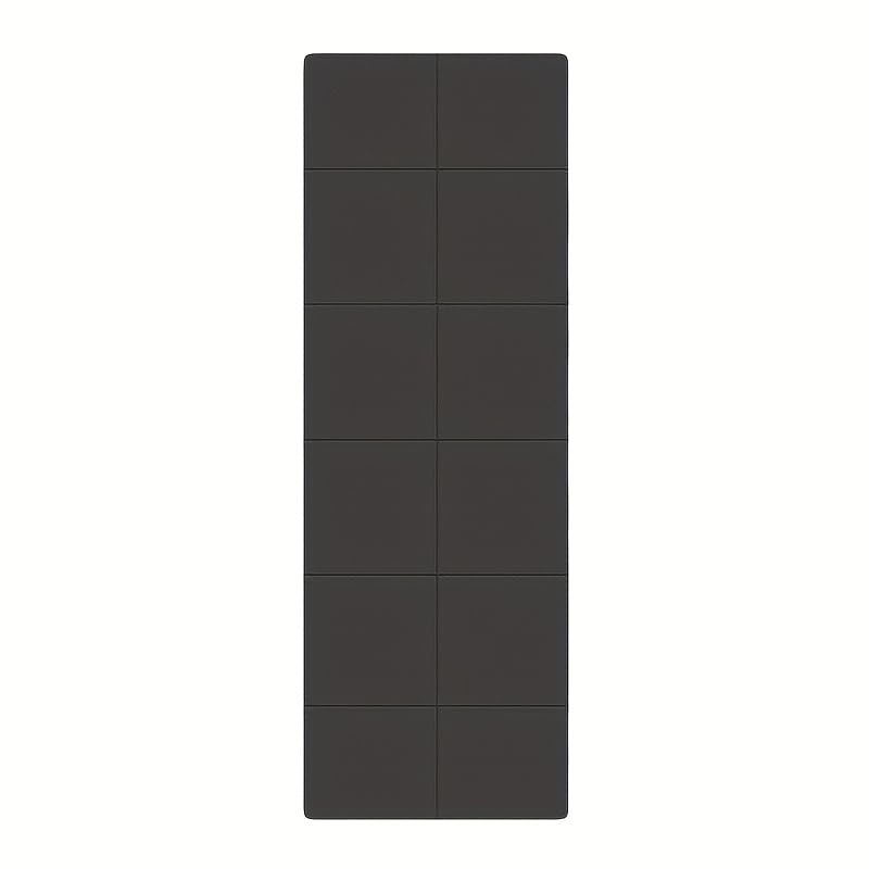 Foldable TPE Yoga Mat Black 6‑Panel Dual‑Sided Non‑Slip Lightweight Travel Pilates Mat