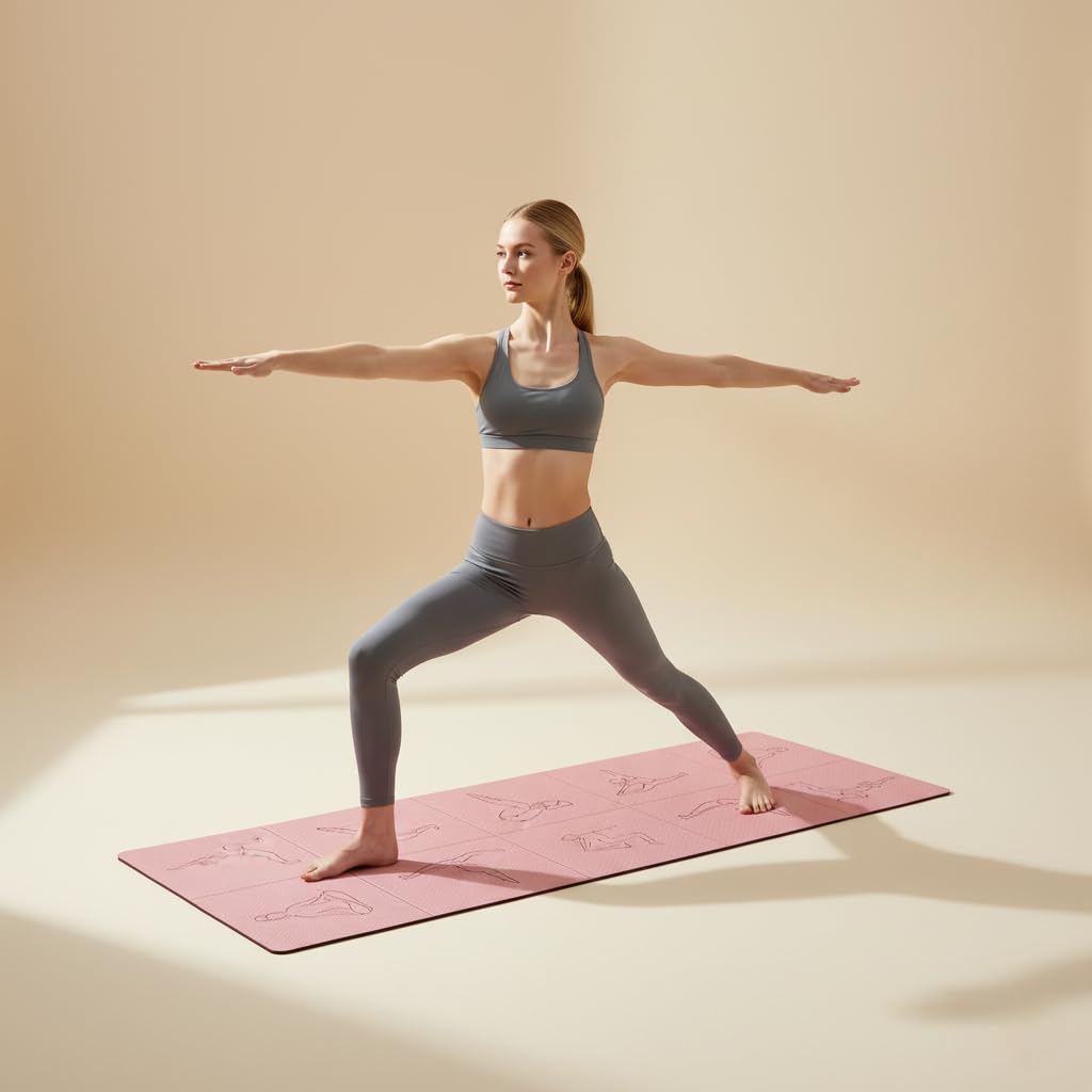 Foldable TPE Yoga Mat Black 6‑Panel Dual‑Sided Non‑Slip Lightweight Travel Pilates Mat