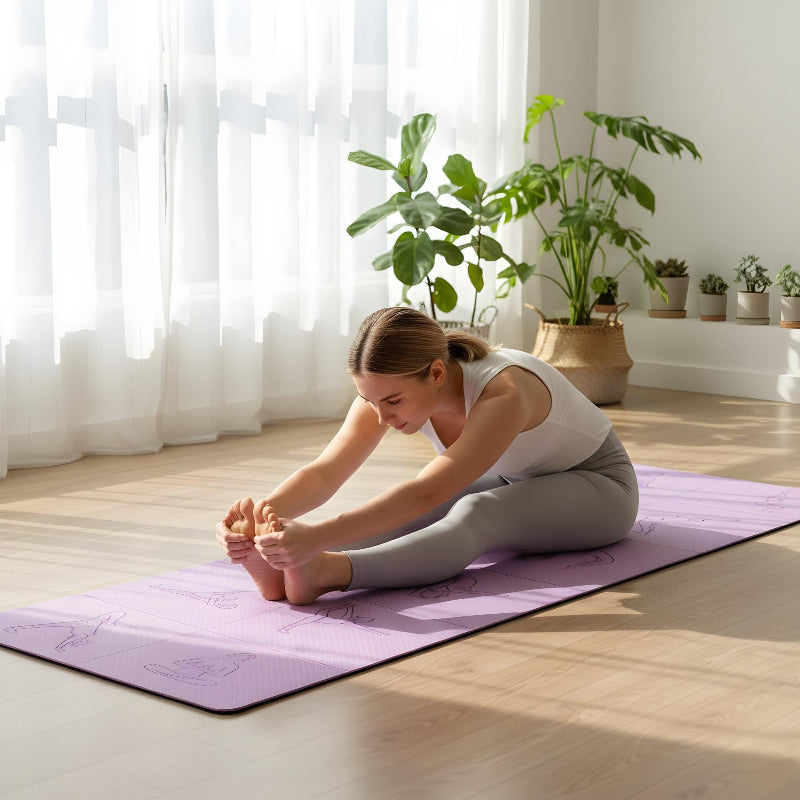 Compact Foldable Yoga Mat Purple 30x30x6cm Portable 6‑Fold Eco‑Friendly TPE Mat for Travel