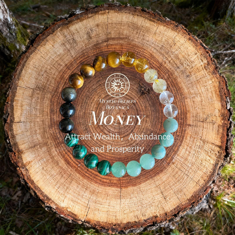 8mm Natural Stone Wealth Bracelet Tiger Eye Citrine Malachite Aquamarine Black Obsidian Stretch