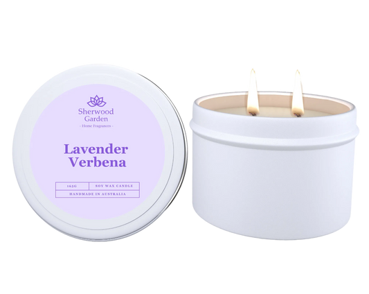 Lavender Verbena Soy Candle 165g Handmade in Australia Aromatherapy Tin