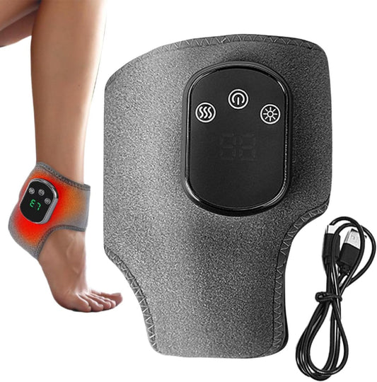 Grey EMS Heated Foot Massager Electric Ankle & Foot Therapy for Circulation Pain Relief Rechargeable