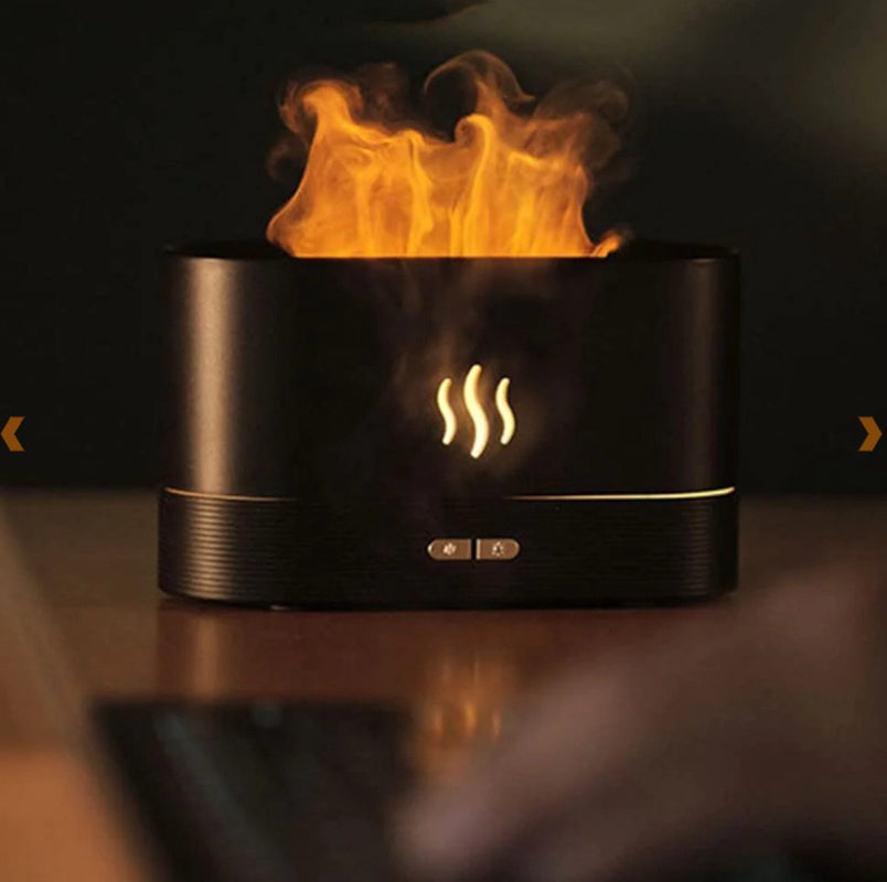 Aroma Diffuser Flame Effect Ultrasonic Humidifier 4 in 1 Aromatherapy Night Light