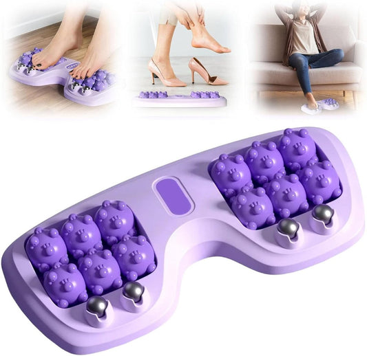 Double Foot Massage Roller Reflexology Massager for Plantar Fasciitis Pain Relief & Circulation