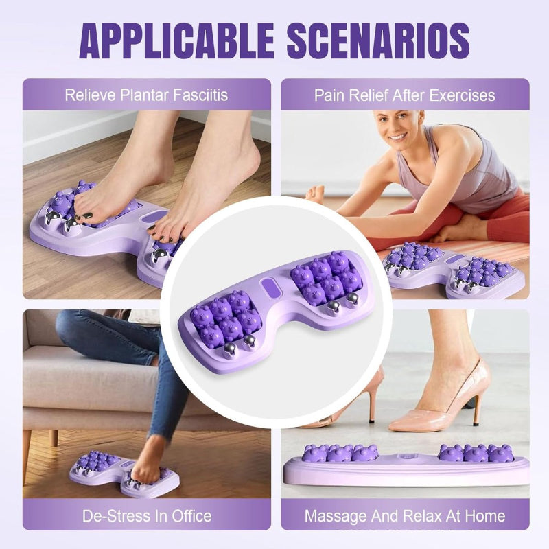 Double Foot Massage Roller Reflexology Massager for Plantar Fasciitis Pain Relief & Circulation