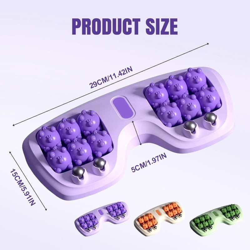 Double Foot Massage Roller Reflexology Massager for Plantar Fasciitis Pain Relief & Circulation