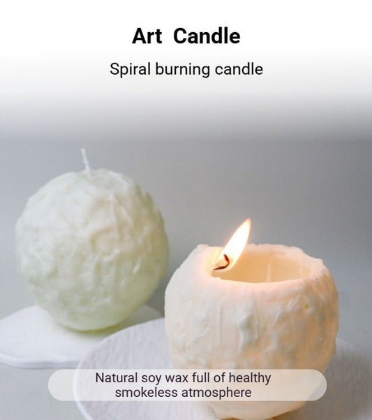 Handcrafted Spiral Soy Candle White Natural Wax Minimalist Home Decor