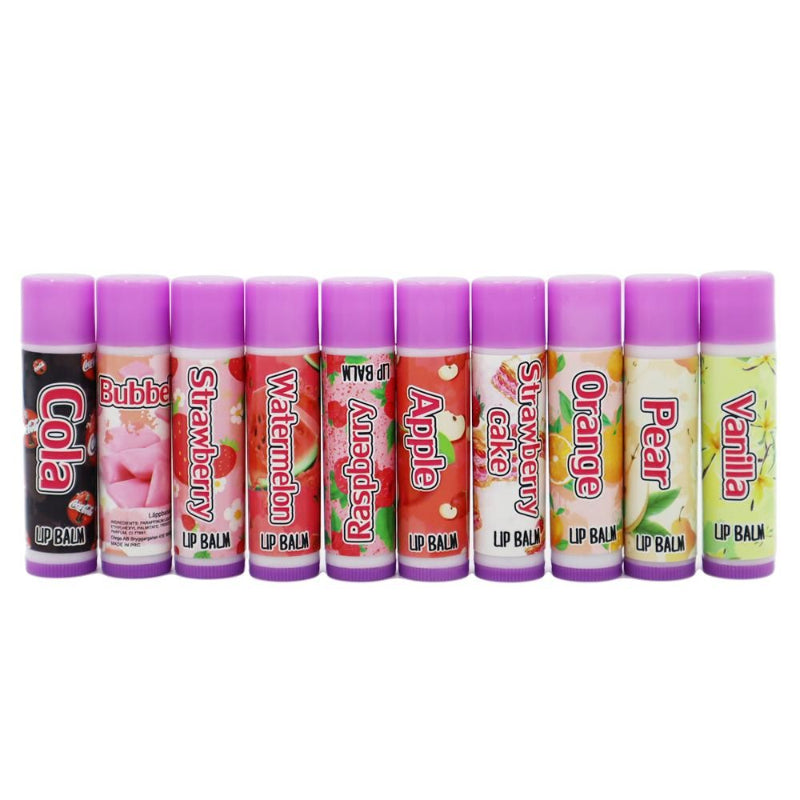 10 Pack Lip Balm Set Mixed Scents Softening Moisturising Multi Color Lip Care