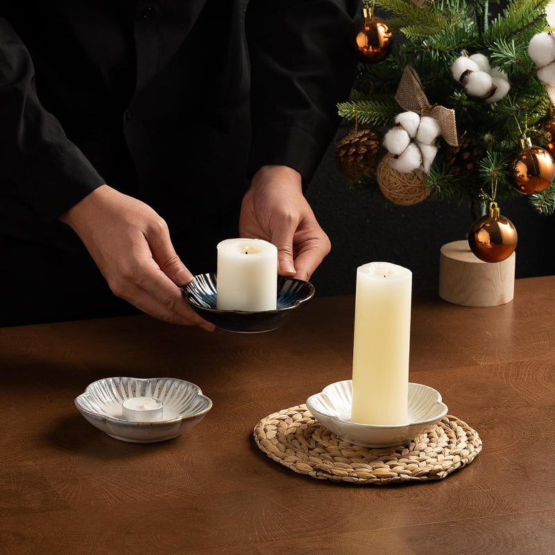 Ceramic Candle Holder Blue