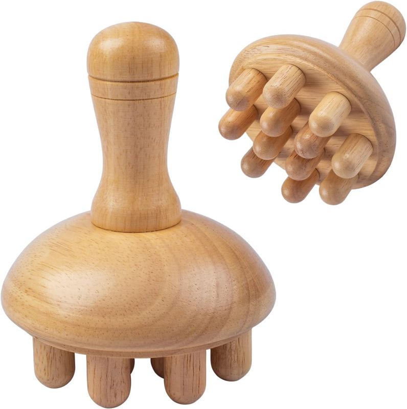Wooden Mushroom Massager Wood Therapy Tool Anti Cellulite Lymphatic Drainage Body Massage