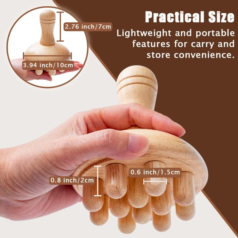 Wooden Mushroom Massager Wood Therapy Tool Anti Cellulite Lymphatic Drainage Body Massage
