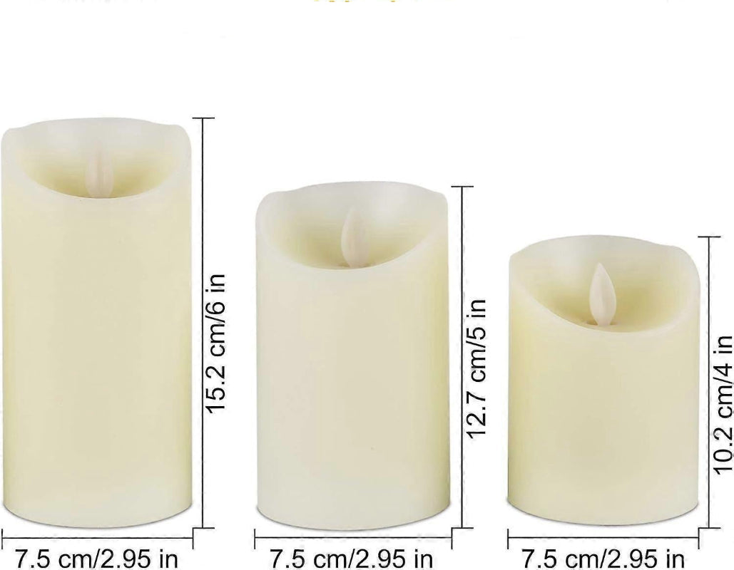 Flameless LED Candle Set Warm White with Remote Control and Timer Function