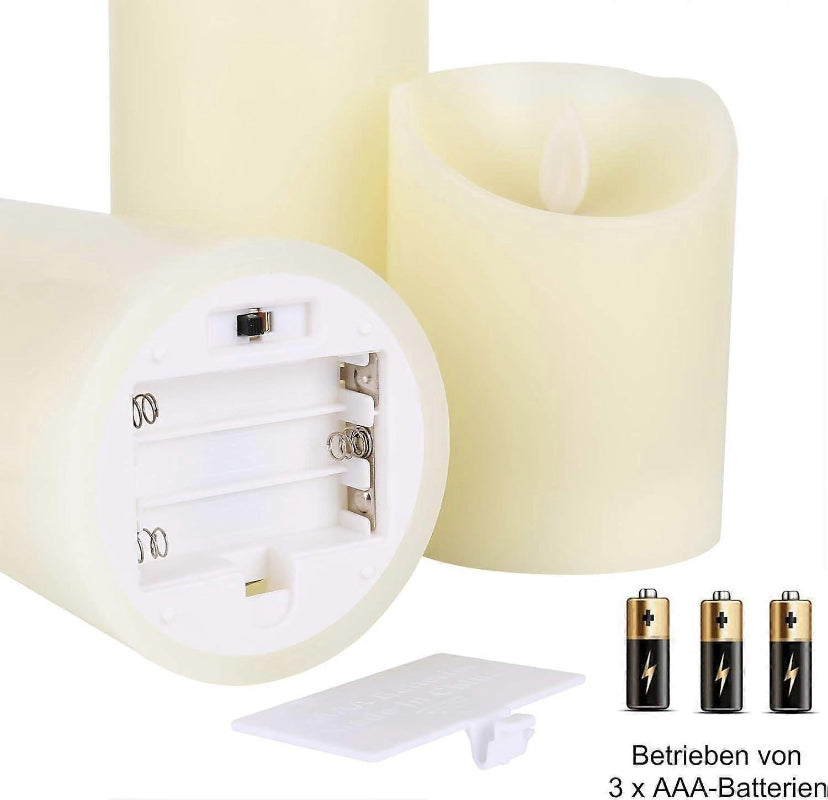 Flameless LED Candle Set Warm White with Remote Control and Timer Function