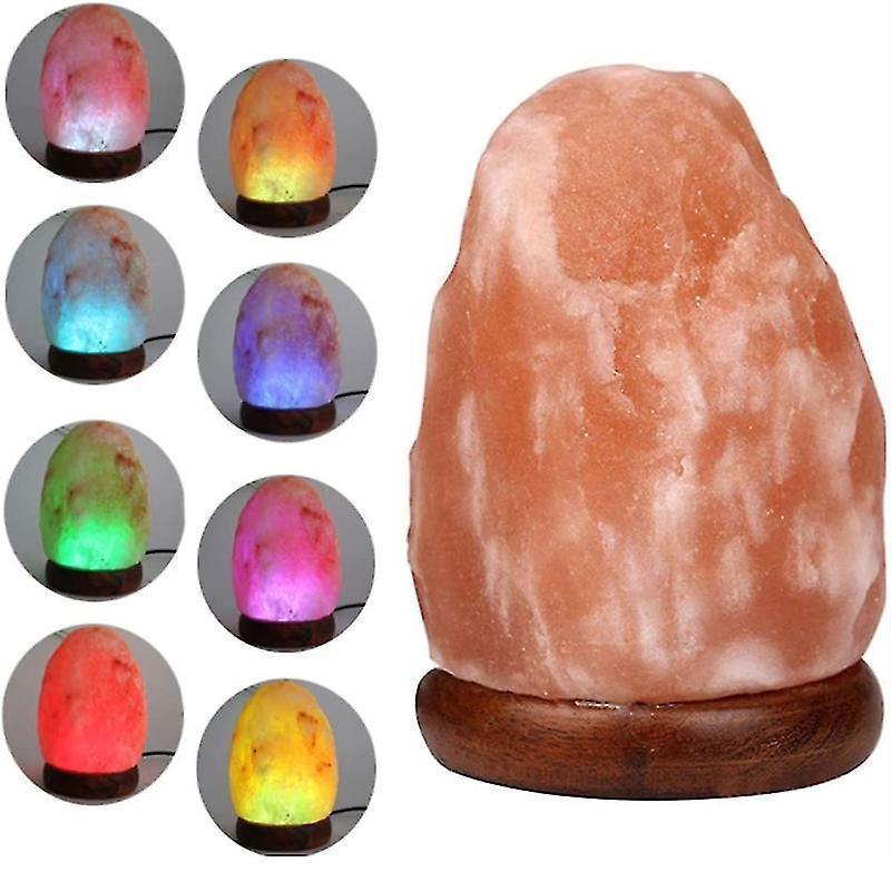 Color Changing USB Himalayan Salt Lamp Crystal with Warm White LED Night Light