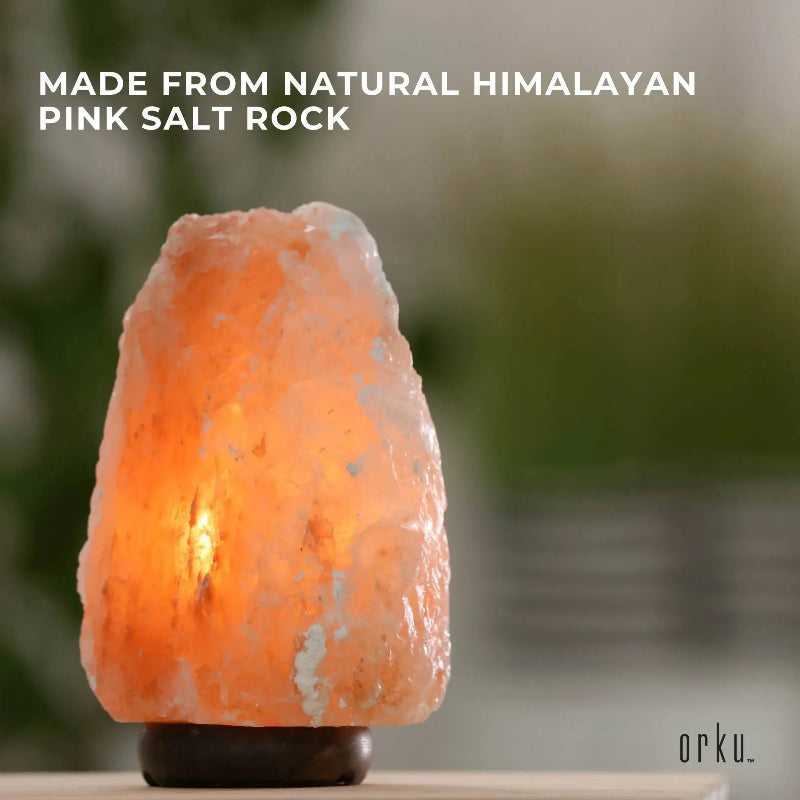 2–3kg Himalayan Pink Salt Lamp with Wooden Base 18cm x 12cm 12V 12W E14 Bulb Included