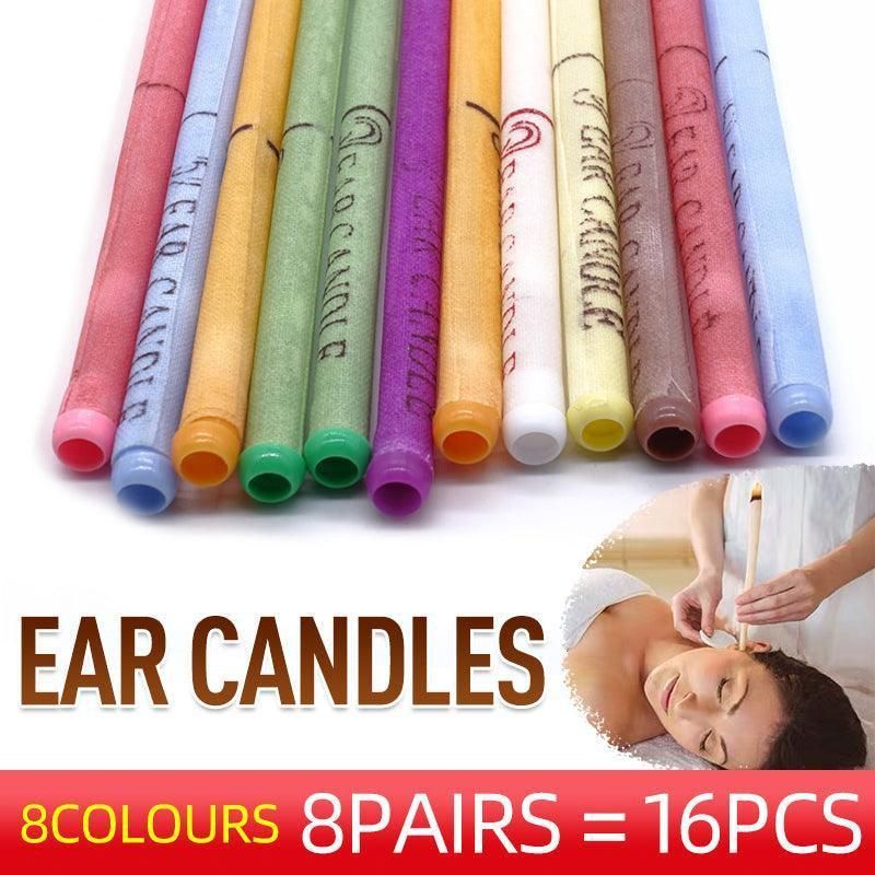 16PCS Scented Ear Candles Aromatherapy Wax Relaxation Set – 8 Colours with Filter Plug