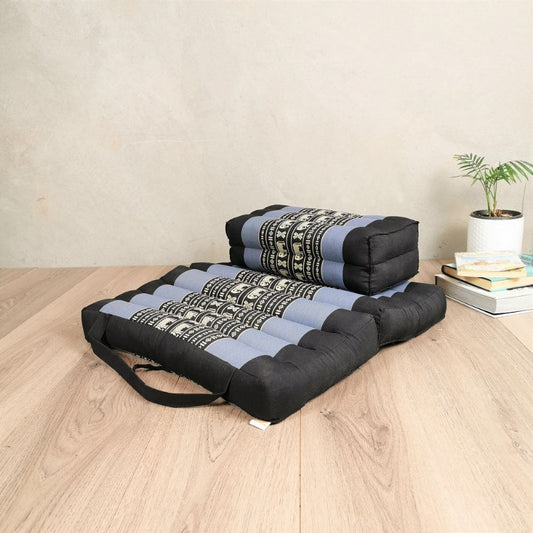 Foldable Yoga Floor Cushion 50x50 cm Kapok Filled Lightweight Portable Seat Pad for Meditation -  BlueEle