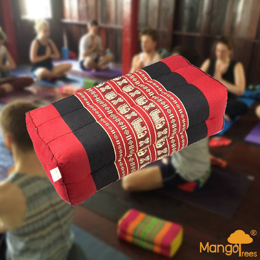 Thai Triangle Yoga Block Cushion 36 x 18 x 11 cm Kapok Filled Meditation Support Pillow - RedEle