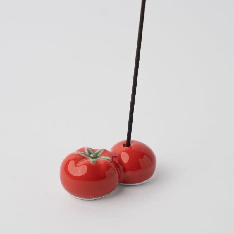 Novelty Red Tomato Incense Holder Gift for Home Decor and Aromatherapy
