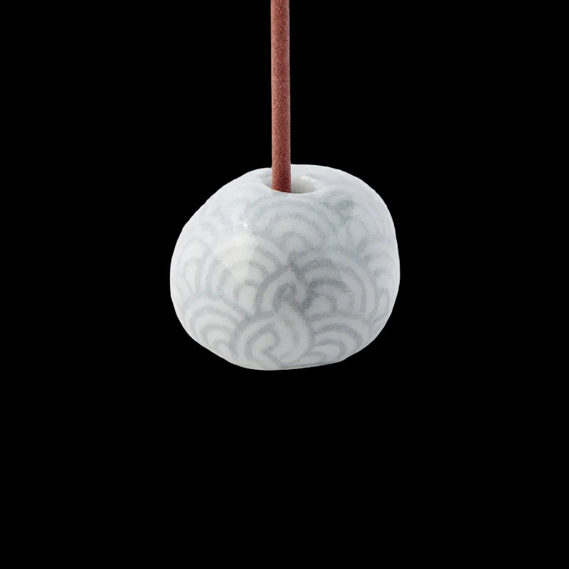 Grey Wave Incense Stand 2.3cm Heat‑Resistant Ceramic Holder