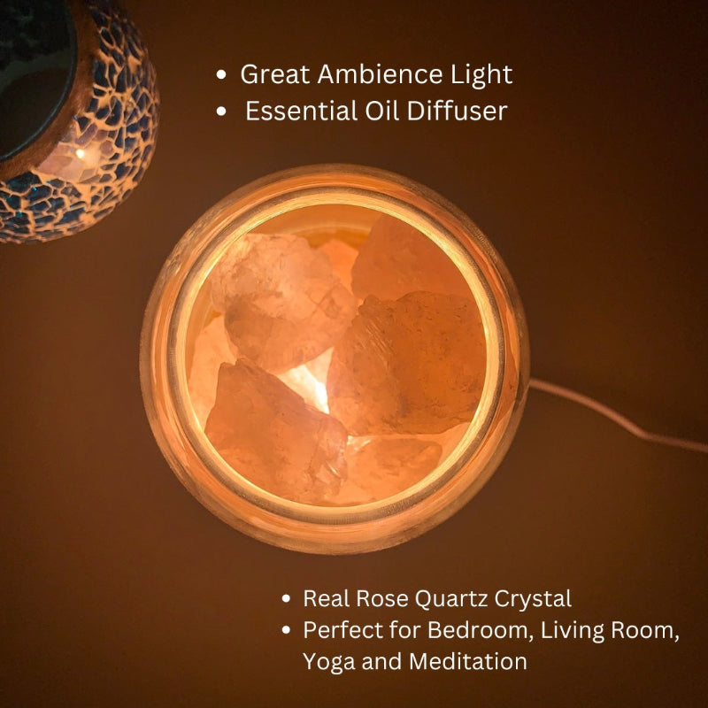 Waterless Crystal Diffuser – Pure Essential Oil Diffusion with - Rose Quartz