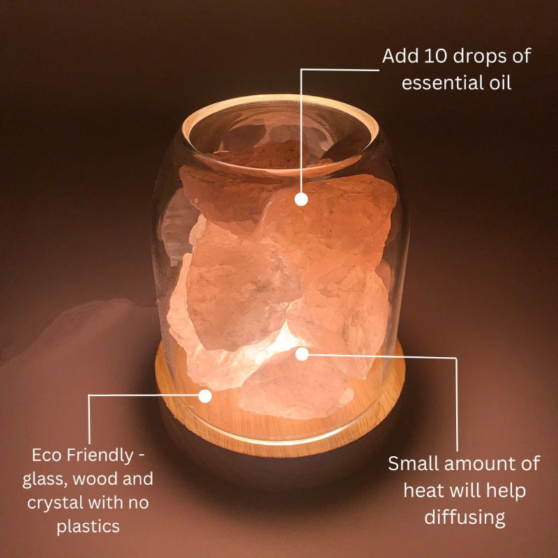 Waterless Crystal Diffuser – Pure Essential Oil Diffusion with - Rose Quartz