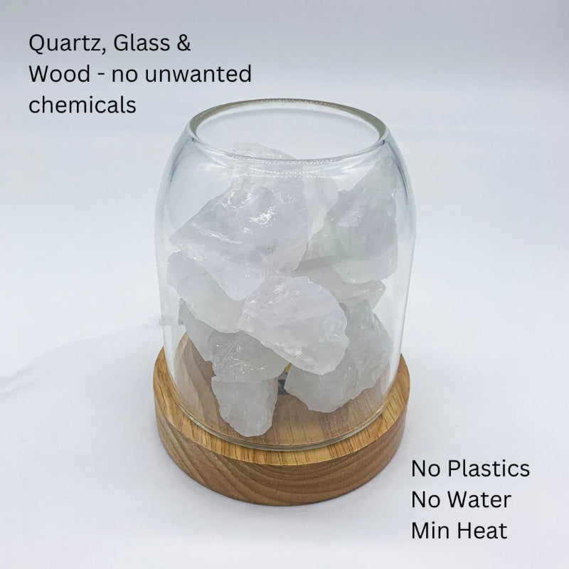 Waterless Crystal Diffuser – Pure Essential Oil Diffusion with - Clear Quartz