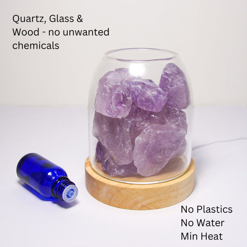 Waterless Crystal Diffuser – Pure Essential Oil Diffusion with Amethyst