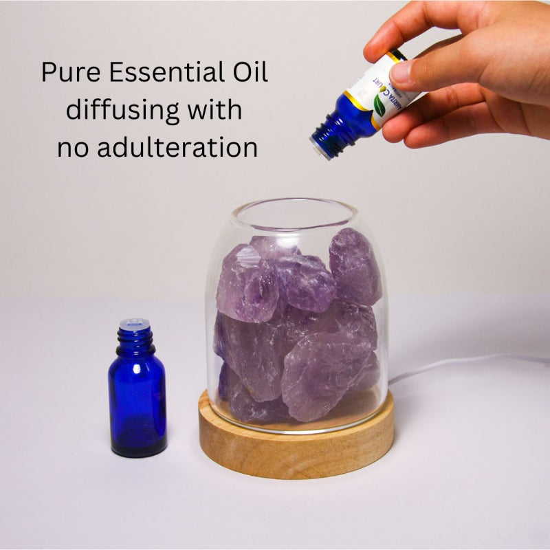 Waterless Crystal Diffuser – Pure Essential Oil Diffusion with Amethyst
