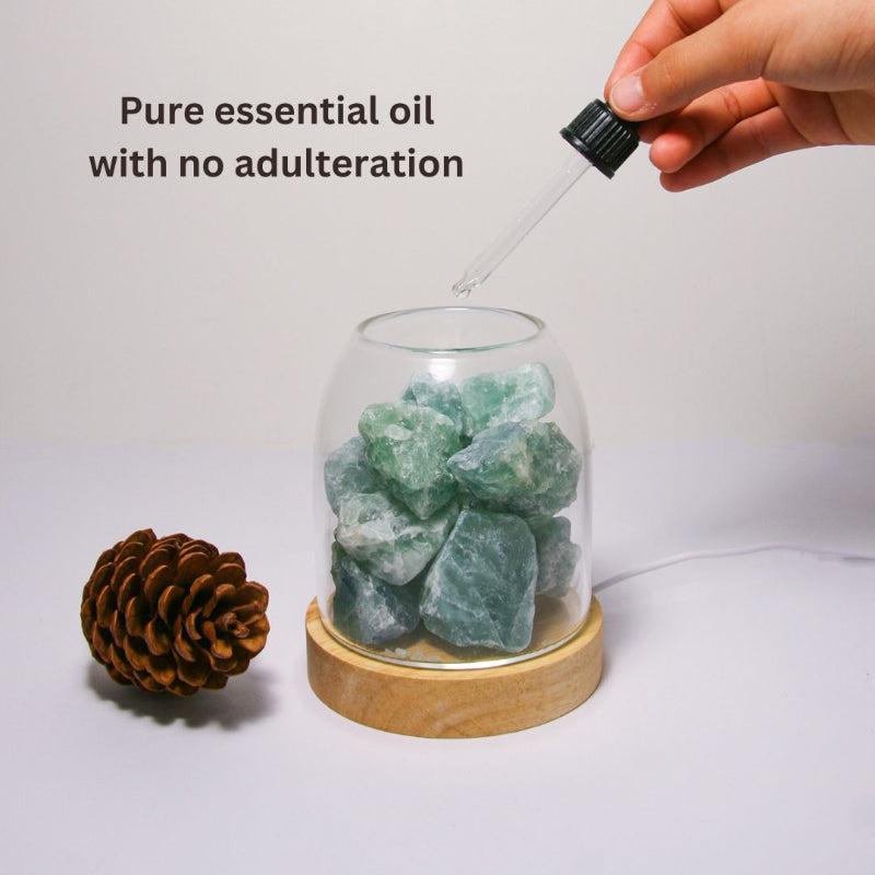 Waterless Crystal Diffuser – Pure Essential Oil Diffusion with  Green Calcite