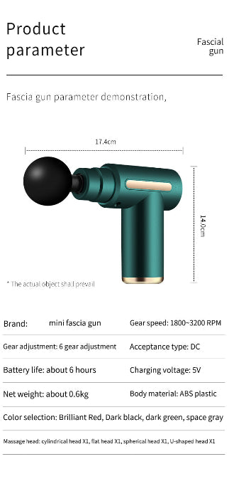Red Massage Gun Deep Tissue Percussion Massager for Muscle Recovery & Pain Relief