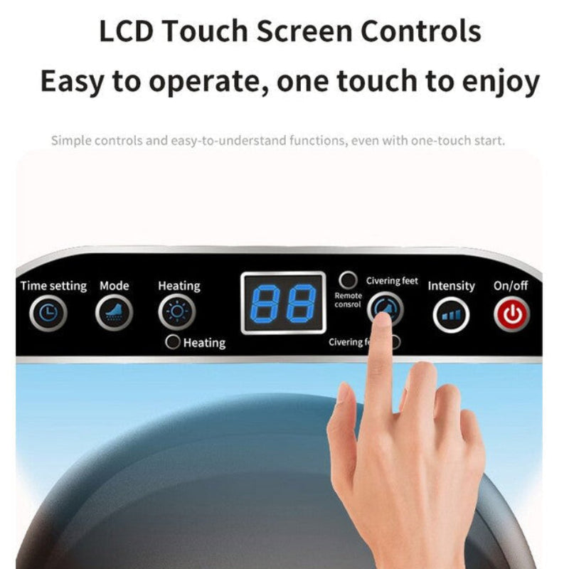 Luxury Automatic Foot Massager Black Shiatsu Foot and Calf Massager with Air Compression and Digital Display