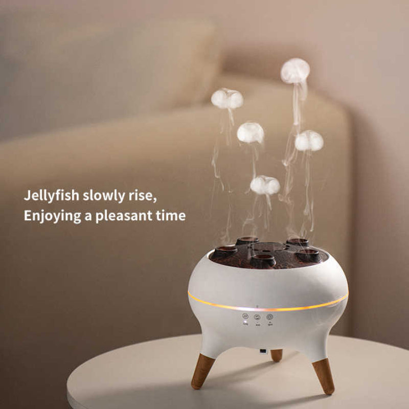 Dynamic Jellyfish Aroma Diffuser 250ml with Timer Adjustable Mist 7‑Color Ambient Light V80